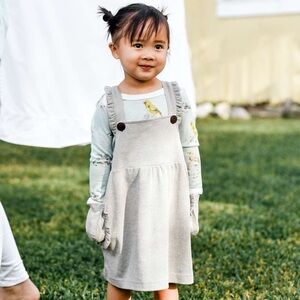 Milkbarn Grey Pinstripe Dress Overall